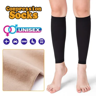 Calf Compression Socks 20-30 Mmhg Circulation Stockings Varicose Veins Sleeves • $19.08