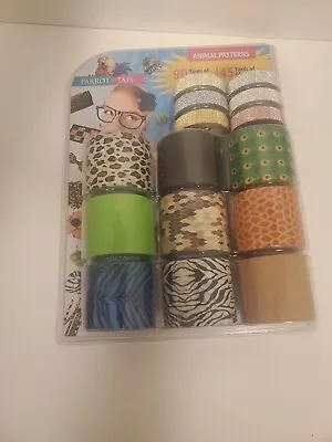 Parrot Tape- Duct Tape/Glitter Tape Combo Pack 15ct Animal Patterns New  • $12