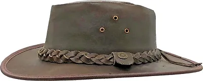 £19.95 • Buy Leather Cowboy Hat Australian Waterproof Western Bush Bushman Outback Rain NEW
