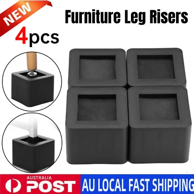 4Pcs Sofa Furniture Raisers Heavy Duty Square Bed Leg Risers Table Chair 3-Inch • $18