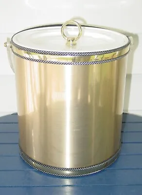 $28 • Buy Vintage MCM Georges Briard Ice Bucket In Gold W/Clear Lucite Handle And Lid 3 Qt