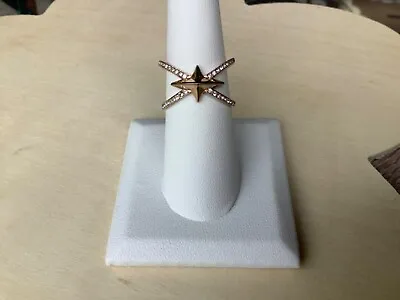 Michael Kors Star X Ring Size 7 Rose Gold Plated Pave Crystal Modern Signed • $35