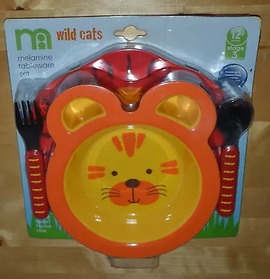 Mothercare Melamine Tableware Wild Cats Set 12m+ Stage 3 Plate Bowl Spoon Fork • £19.99