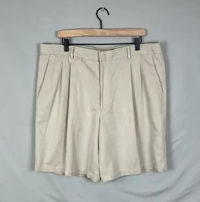 Greg Norman Pleated Beige Golf Shorts Mens Size 40 Polyester Microfiber • $12.99