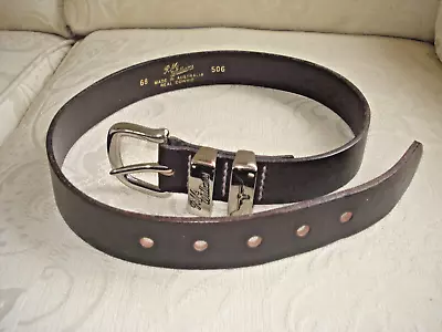 R M Williams Australian Cowhide Leather Belt ~ Brown 1 1/4  Wide ~ Size 26 /68cm • £24.95