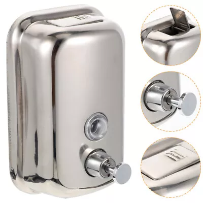 Stainless Steel Soap Dispenser Washing-up Liquid Shampoo Bottle Container • £15.58