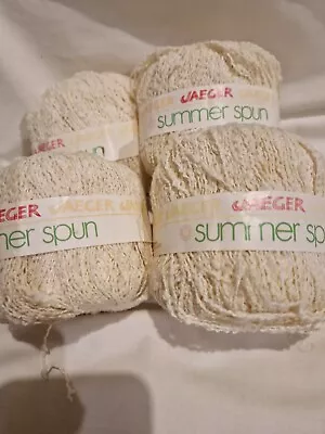 JAEGER SUMMER SPUN KNITTING YARN CREAM X 4 BALLS CRAFTS 50g Knitting Wool  • £2.99