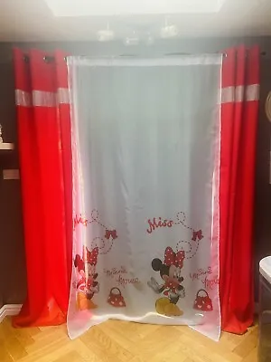 Luxury Net Curtains Set Minnie Mouse Red • £49.99