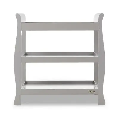 Obaby Stamford Sleigh Open Changing Unit (Warm Grey) - Solid Wood Furniture  • £143.99