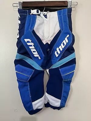 Thor MX Phase Racing Pants Size 18 Motocross ATV Off Road Riding Gear - Blue • $9.99