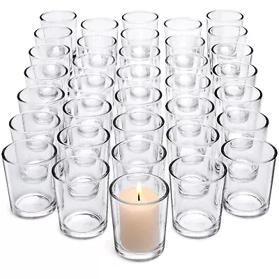 Letine Tealight Glass Votive Candle Holders Bulk Set Of 36 - Clear Candle Hol... • $37.90