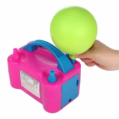 £14.99 • Buy Portable Electric Balloon Pump Party Inflator Air Blower Dual Nozzles UK Plug
