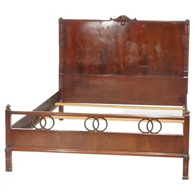 Antique Chinese Chippendale Mahogany Double Bed Circa 1930 • $760