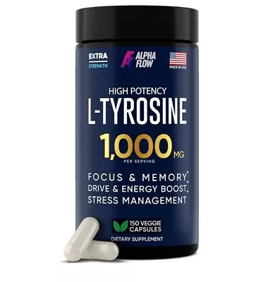 L Tyrosine 1000MG Capsules - All-Natural L- Tyrosine Supplement For Focus • $15