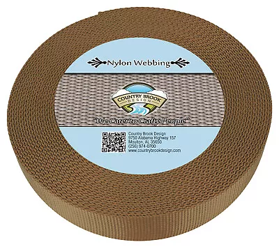 Country Brook Design® 1 1/2 Inch Coyote Tan Heavy Duty Nylon Webbing 5 Yards • $11.97