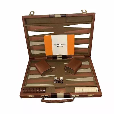 Vintage Skor-Mor Backgammon Complete Set Bakelite Chips 20x15” Folding Board • $29.68