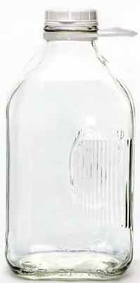 The Dairy Shoppe Glass Milk Bottle 64 Oz Jug (2 Quart) Extra Lid And Pour Spout • $6.84