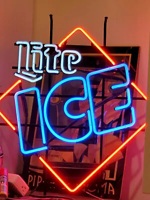 Vintage Original Neon Beer Sign - Miller Lite Ice • $85