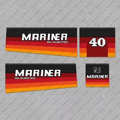 Mariner 40hp Magnum 1989 Outboard Engine Decals Sticker Set Reproduction • $53.99