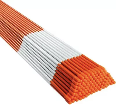 100 Pcs 48 Inch Orange Fiberglass Reflective Driveway Markers Snow Stakes Pole • $79.99