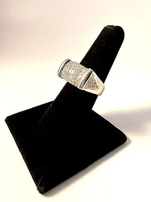 Laura Ramsey 14K White Gold And Pave Diamond Ring Size 6.75  (1624K) • $999