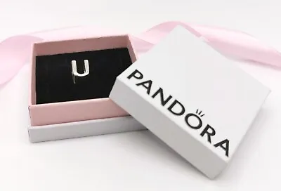 Pandora Moments Sterling Silver Letter U Alphabet Charm • £26
