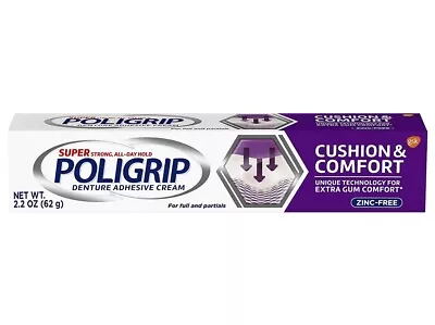 Super Poligrip Cushion & Comfort Denture & Partials Adhesive Cream Discontinued • $24.99