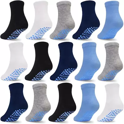 Toddler Kids Socks With Grippers For Boys Girls Non Slip Grip Boys Socks 15 Pai • $36.07