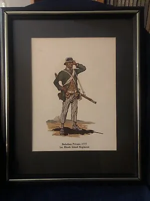  Military Print Framed - Battalion Pvt RI Regiment  By Artist Clyde A Risley  • $15