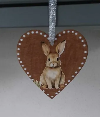 Rabbit Heart Hanging Plaque/ Christmas/ Birthday/ Gifts/ Decorations • £3.99