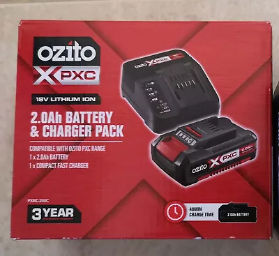 Ozito Power X Change PXC 18V 2.0Ah  Battery & 3A Fast Charger Kit • $52