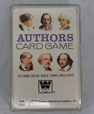 Vintage Whitman Authors Card Game 4497 Complete Deck In Plastic Case • $36