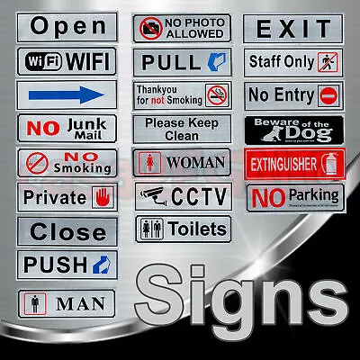 No Junk Mail CCTV Toilets Arrow Beware Of The Dog No Entry Parking Smoking Signs • $3.09