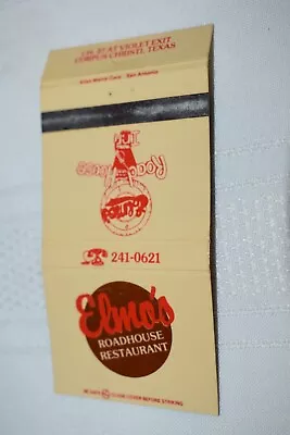 Elmo's Roadhouse Restaurant Corpus Christi Texas 30 Rear Strike Matchbook Cover • $5.59