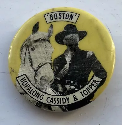 Old Hopalong Cassidy & Topper  Pin Badge Timex Watches Rare • £4.99