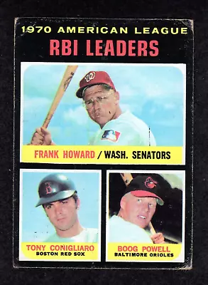 1971 Topps #63 Leaders Frank Howard Tony Conigliaro Boog Powell Card VG/EX • $2.70