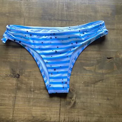 £16.84 • Buy Aerie Stars And Stripes Blue Cheeky Bikini Bottom-Size Small-NWOT