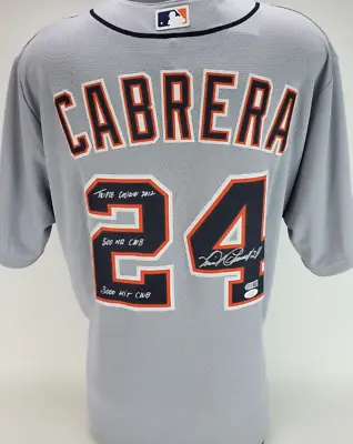 Miguel Cabrera Inscribed Triple Crown Stats Signed Tigers Nike Jersey • $799