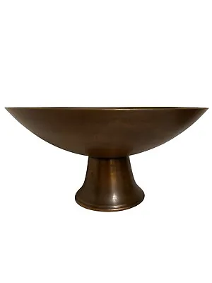 Crate & Barrel Nickle Copper Footed Pedestal Metal Bowl • $24.99