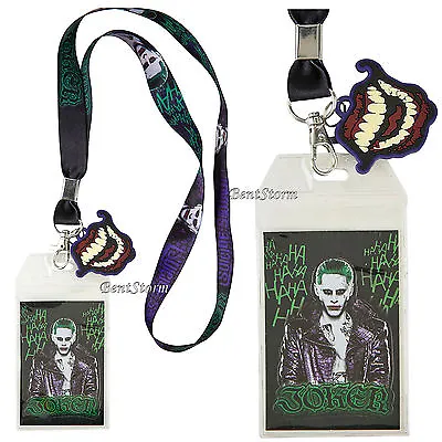 $19.95 • Buy DC Comics Suicide Squad THE JOKER HAHA Lanyard ID Card Holder W/Rubber Charm NEW