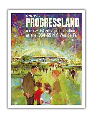 Walt Disney’s Progressland - 1964 New York World’s Fair - Vintage Travel Poster • $14.98