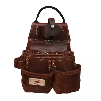 Heavy Duty Top Grain Leather Tool Pouch With Drill Holder | Carpenter | Framer • $48.99