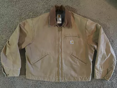 $56 • Buy Vtg Carhartt USA J01 BRN Blanket Lined Duck Detroit SZ 48
