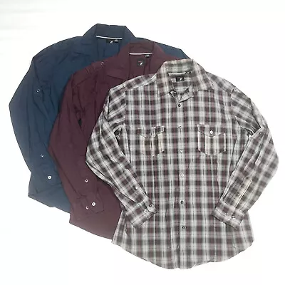 Lot Of 3 J. Ferrar Modern Fit Long Sleeve Button Shirts Mens Large 16-16 1/2 • $9.99