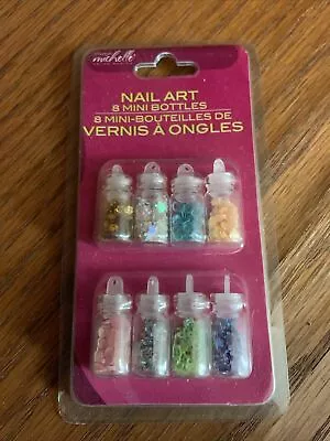 Donna Michelle Salon Basics Nail Art 8 Mini Bottles ~ Mini Hearts Stars ~ NEW • $6.99