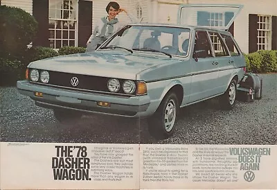 1978 Volkswagen VW Dasher Wagon - Vacation Girl - 11 X16  Centerfold Print Ad • $8.22