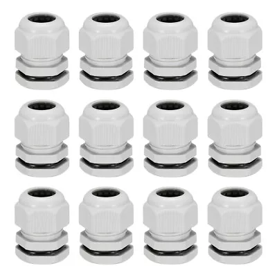 12Pcs M25 Cable Gland Waterproof Plastic Wire Glands White For 8mm-16mm Dia • $20.58