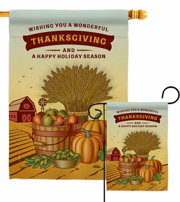 $78.95 • Buy Thanksgiving Holiday Garden Flag Fall Decorative Small Gift Yard House Banner