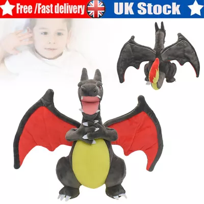 24cm Kid New Anime Shiny Charizard Plush Stuffed Toy Cartoon Soft Doll Xmas Gift • £14.55