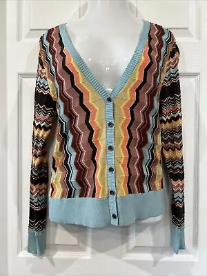 Missoni Target Zig Zag Multicolor Knit Cardigan Coat Sweater Women's XL • $52.91